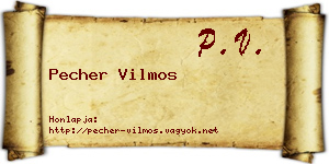 Pecher Vilmos névjegykártya